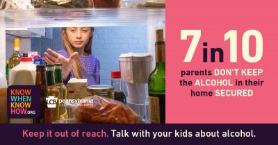 7 in 10 parents don't keep the alcohol in their home secured.