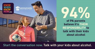 94% of PA parents believe it's their responsibility to talk with their kids about alcohol.
