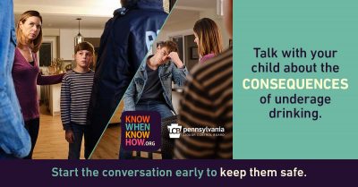 Talk with your child about the consequences of underage drinking.